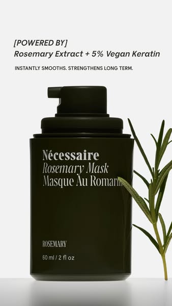 A close up product shot highlighting the ingredients of a Rosemary Hair Mask.
