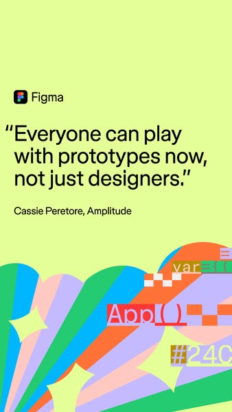 This ad features a testimonial from a user of Figma, showcasing how the platform is accessible and useful for more than 