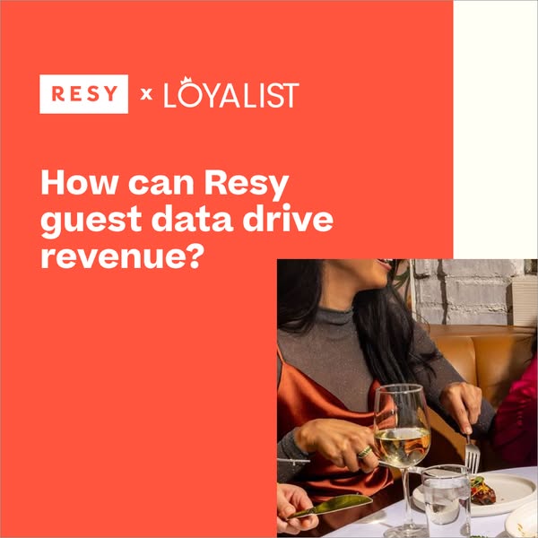 This ad is for Resy and Loyalists, and it poses the question of how Resy guest data can drive revenue. The ad features a