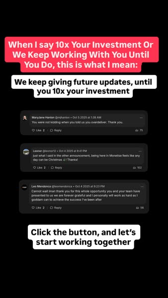 This ad uses customer testimonials to show that the brand's promise of investment returns holds true. It asks viewer