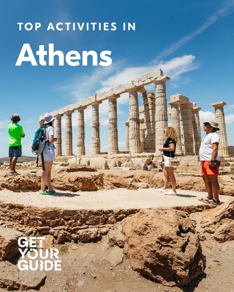 This ad promotes Athens as a travel destination. It features an image of the Acropolis and text highlighting the top act