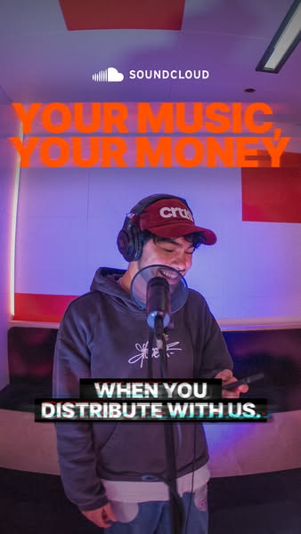 This ad promotes SoundCloud as a platform for music distribution, emphasizing the benefit of artists retaining ownership