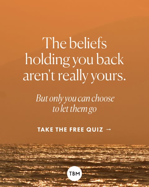 This image ad features an inspirational message about letting go of beliefs that are holding you back. The ad directs vi