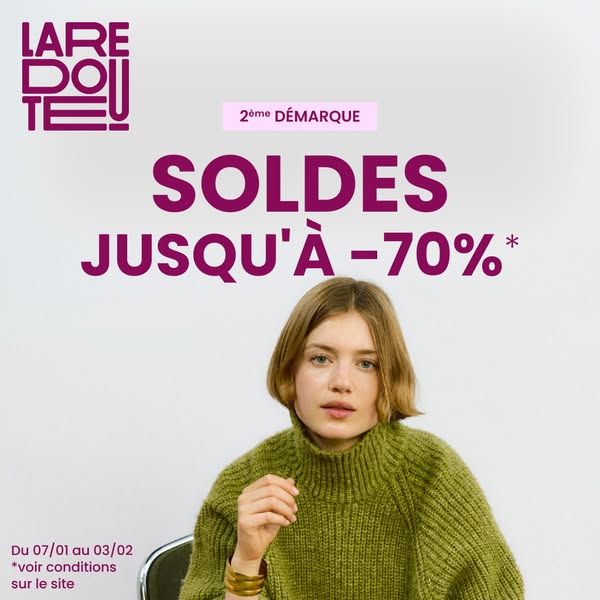 This is an image ad from La Redoute promoting a sale of up to 70% off.