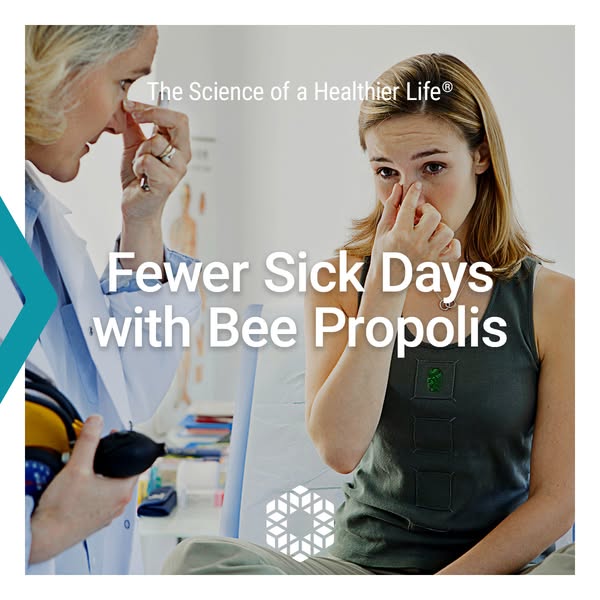 This ad highlights the benefits of using bee propolis by showing a woman visiting a doctor.
