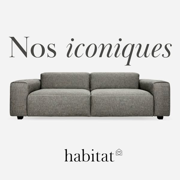 This ad showcases a gray couch from Habitat. The ad uses a simple, clean design with a focus on the product itself.