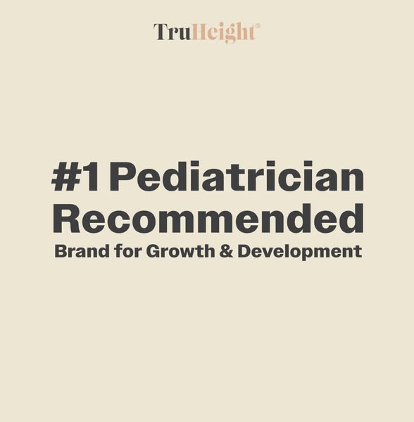 This TruHeight ad uses a static image format to highlight its recommendation as the #1 pediatrician-recommended brand fo