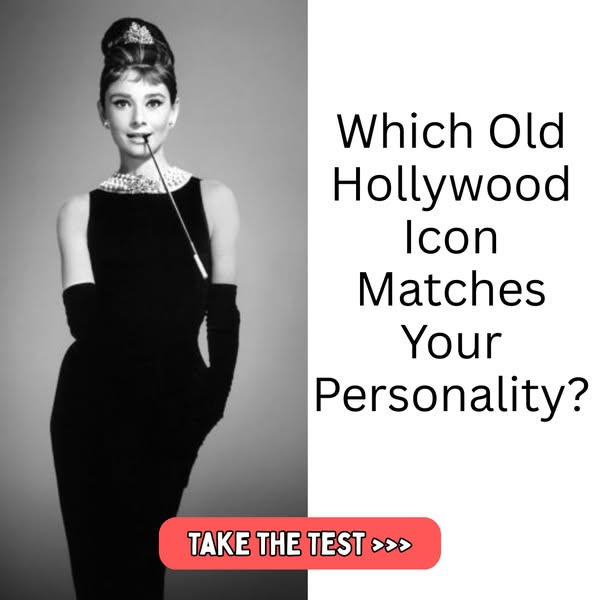 This ad is a quiz that asks users which old Hollywood icon matches their personality. The ad features a black and white 