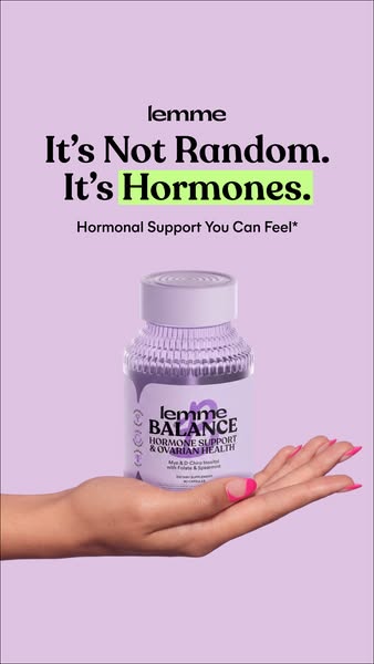 This image ad promotes Lemme Balance, a hormone support supplement. The ad emphasizes the connection between hormonal im