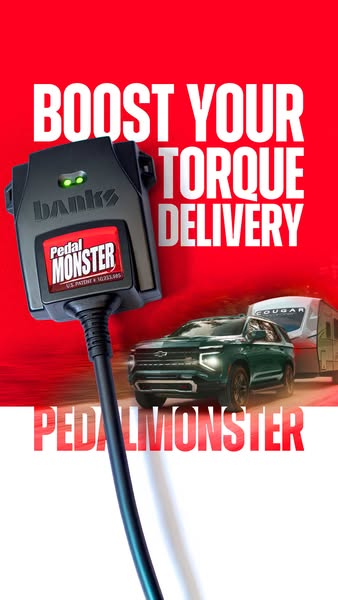 This ad promotes the PedalMonster product, which enhances torque delivery. The ad features the product prominently, alon