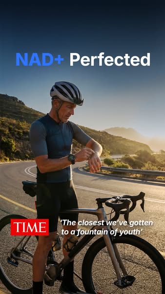 This image ad utilizes a quote from TIME Magazine alongside an image of an athletic-looking older gentleman to promote t