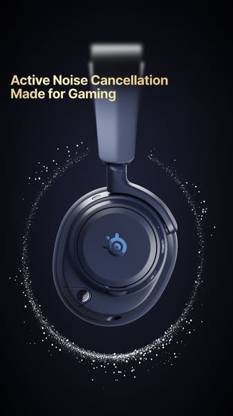 This ad showcases noise cancellation headphones for gaming. The ad includes the text "Active Noise Cancellation Mad