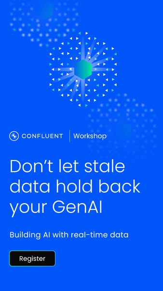This ad promotes a workshop by Confluent focused on using real-time data to build AI.