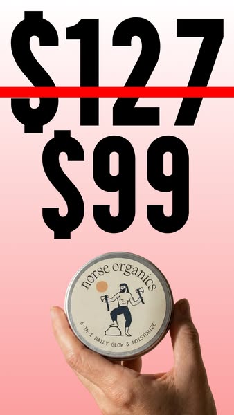 This ad features a single product from Norse Organics and promotes it via a sale price. The original price is crossed ou