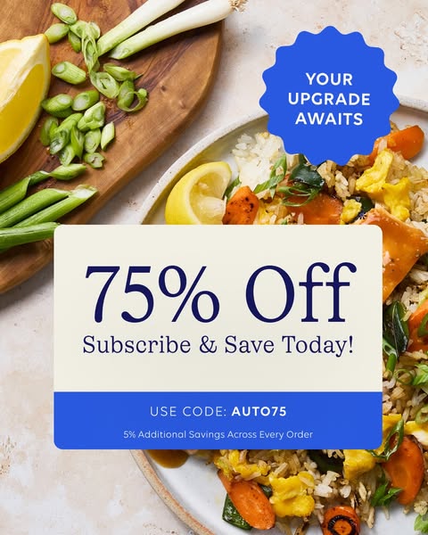 This ad offers 75% off with a subscription. The ad promotes an upgrade.