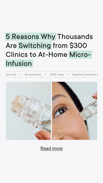This ad promotes at-home micro-infusion as an alternative to expensive clinic treatments, highlighting the cost savings 