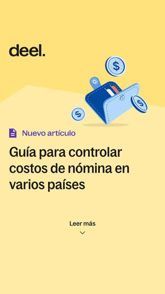 This ad promotes an article about controlling payroll costs in multiple countries. It features a graphic of a wallet and