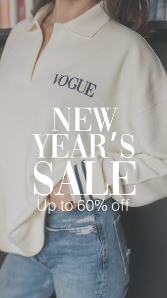 This image ad promotes a New Year's sale with up to 60% off.