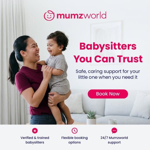 This ad for Mumzworld promotes its babysitting services, emphasizing trust and convenience. It features a smiling mother