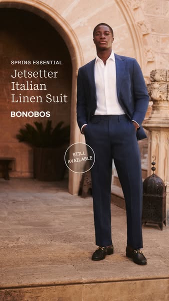 This ad for Bonobos features a dark-skinned man in an Italian linen suit.