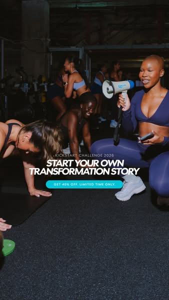 This image ad promotes a fitness challenge, inviting viewers to start their own transformation story with a limited-time