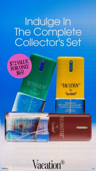 This ad promotes the Vacation brand's complete collector's set, highlighting a limited-time offer on a set of th
