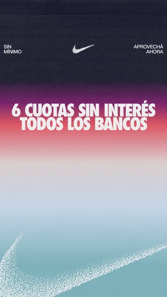 This is a single image ad by Nike advertising 6 interest free installments on all products.