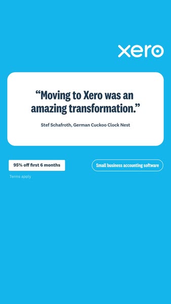 This ad for Xero features a customer testimonial, highlighting the transformative experience of switching to Xero. It in