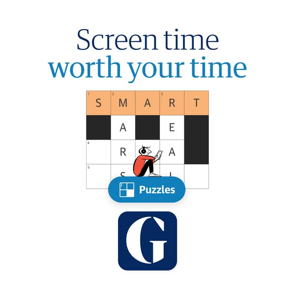 This ad for the Puzzles app by The Guardian features the headline, "Screen time worth your time," along with a