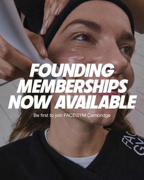 This Facegym ad promotes its opening of a new location in Cambridge, offering founding memberships.