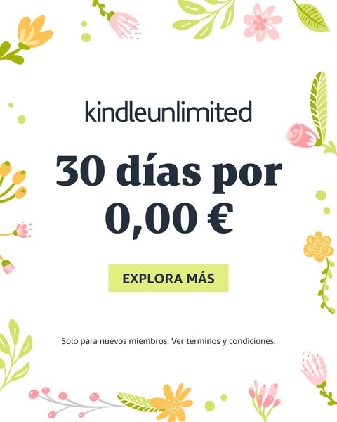 Promotional ad for Kindle Unlimited offering 30 days for free to new members. The ad features floral imagery and a call 