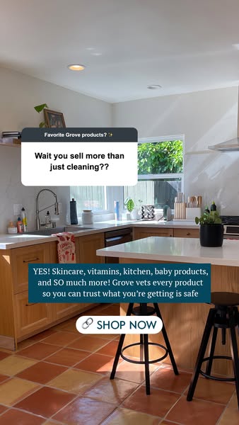 This image ad for Grove Collaborative features a kitchen setting and highlights the variety of products they offer beyon