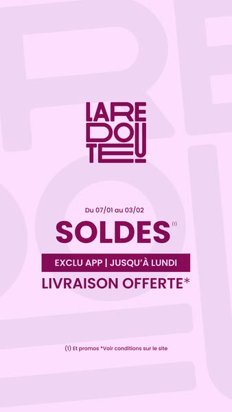 This image ad by LA REDOUTE promotes their sale until 03/02, exclusive to the app and only until Monday, with free deliv
