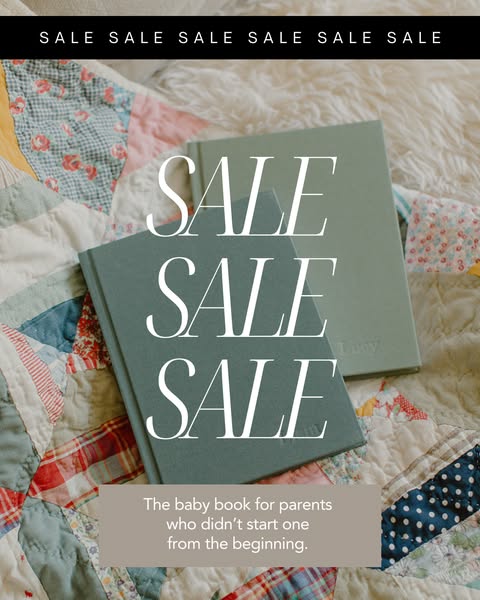 This image ad is for baby books, targeting parents who haven't started a baby book yet. The ad features the 'SAL