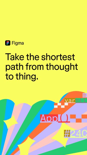 This ad is for Figma, a collaborative web application for interface design. It is a brightly colored image ad with the t