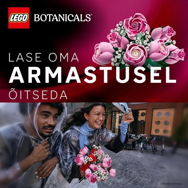 This Lego Botanicals ad shows a real-life couple holding a Lego bouquet in the rain. The ad aims to highlight that while