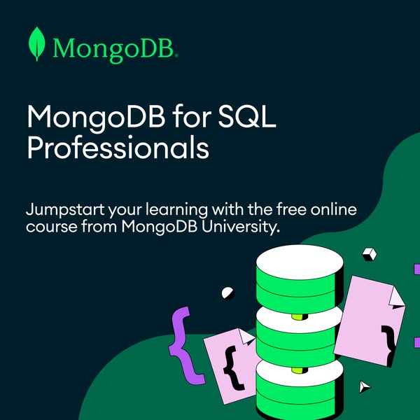 This ad promotes a free online course from MongoDB University for SQL professionals, aiming to help them jumpstart their
