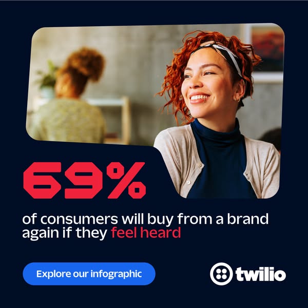 This ad uses a statistic to highlight the importance of making customers feel heard. It encourages viewers to explore an