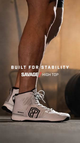 This ad highlights the Savage/High Top shoe by Born Primitive, focusing on its stability and design. It is meant to catc