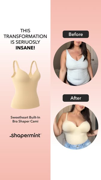 An ad showing a woman's body transformation after using the advertised product.