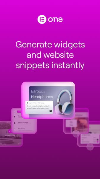 The ad promotes Ie One, a software designed to generate widgets and website snippets. The ad shows example website snipp