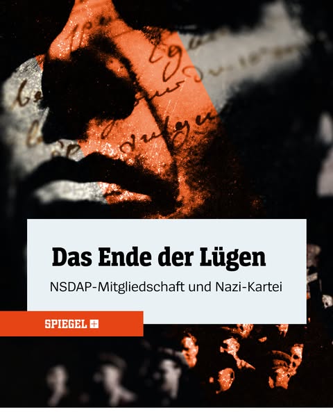 This ad promotes an article from Spiegel, focusing on the end of lies related to the NSDAP membership and Nazi party, ut