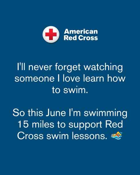 An image ad to promote American Red Cross swim lessons. It highlights the importance of learning to swim and invites the