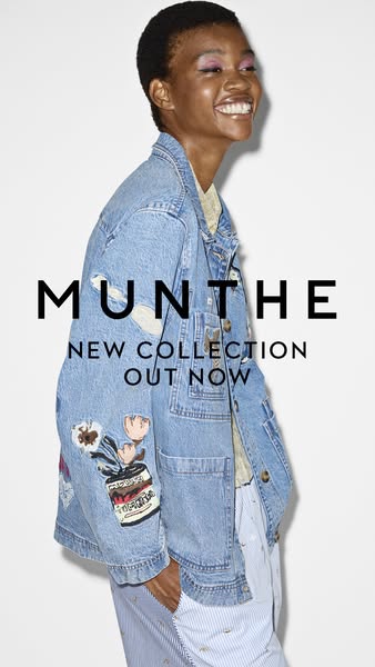 This ad features a woman wearing clothes from MUNTHE's new collection. The ad aims to generate interest in MUNTHE