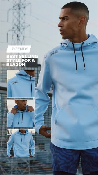 An ad for Legends brand hoodie, emphasizing its popularity and style.