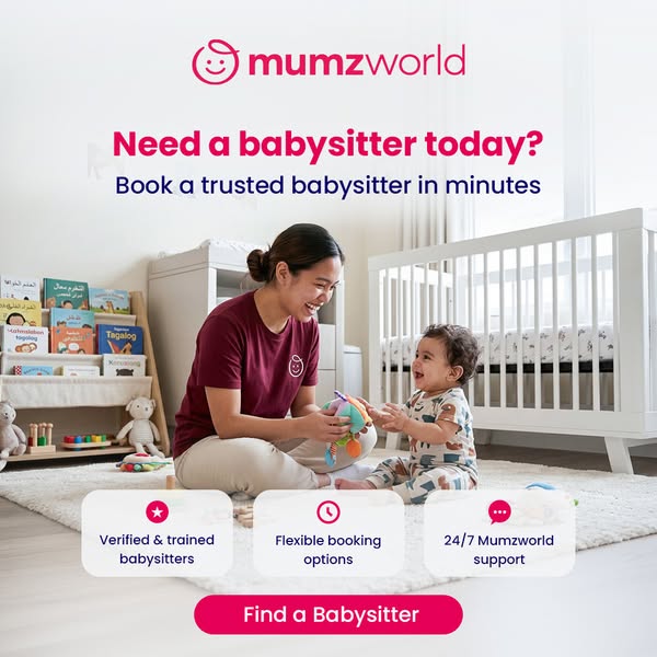 This image ad is for Mumzworld, an online retailer that specializes in products for mothers and babies. The ad features 