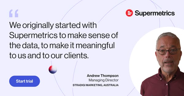 This ad features a testimonial from Andrew Thompson, Managing Director at STRADIGI MARKETING, AUSTRALIA, who shares his 
