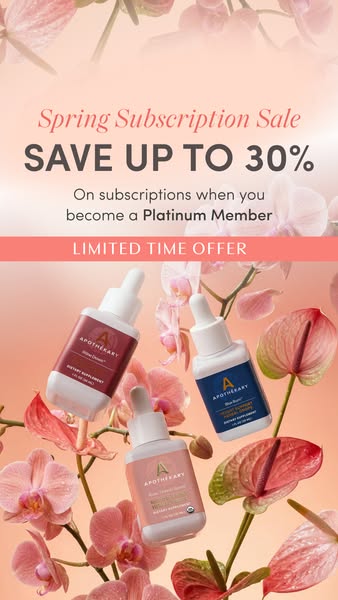 The ad promotes a Spring Subscription Sale, offering up to 30% off subscriptions when customers become Platinum Members.