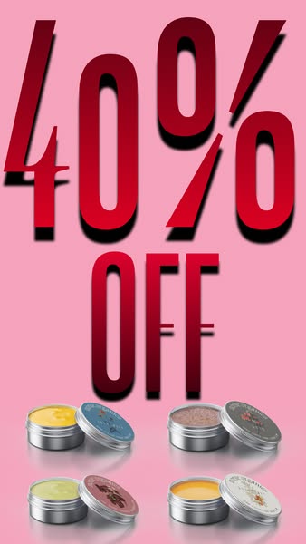 This ad is promoting a 40% discount off skincare products from a company called CASHEW. The products are packaged in met