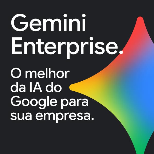 This ad for Gemini Enterprise highlights Google's AI technology. The ad features the brand name, a brief tagline, an
